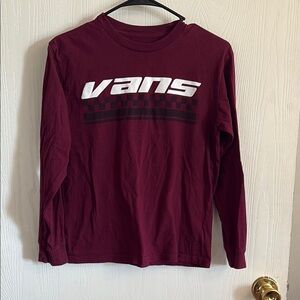 Vans Burgundy Long Sleeve Tee with Logo